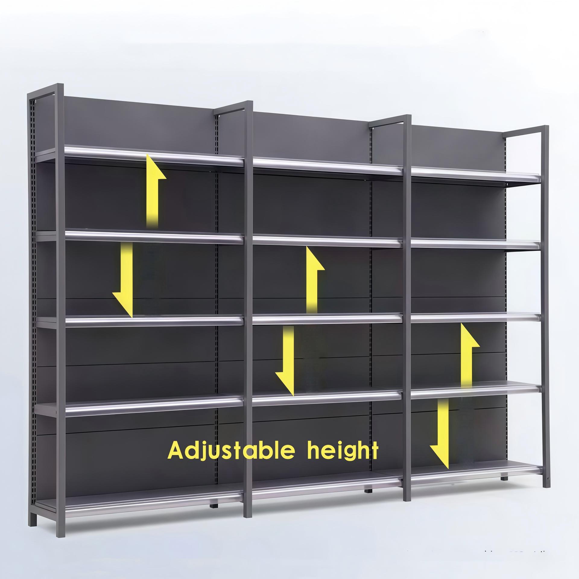 Industrial 6-Floor Double-Sided Supermarket Racks Steel Gondola Shelves Commercial Rack Shelving Shopping Mall Steel Shelves