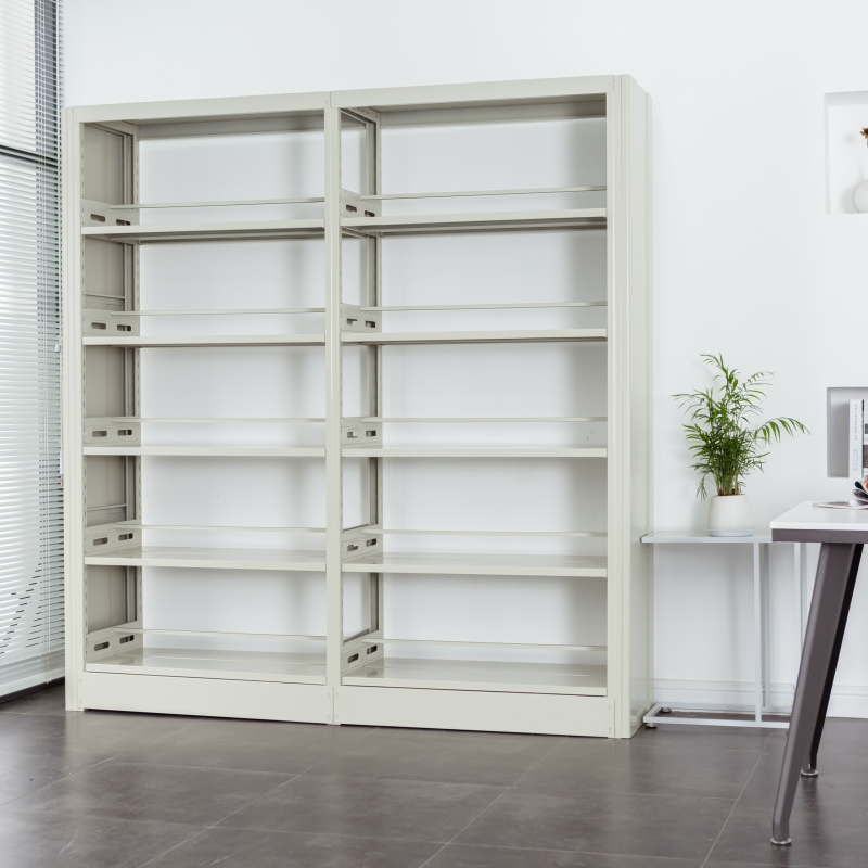 Library Furniture Steel Bookshelf Double Sided Reading Room Bookstore Rack Boltless Bookshelf