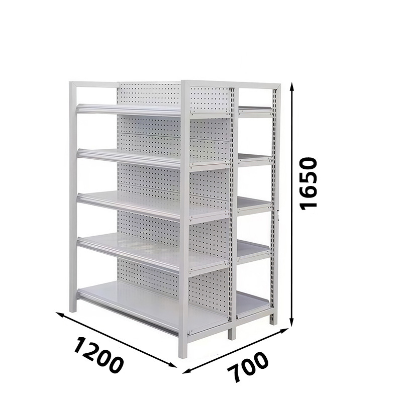Commercial Rack Shelving Supermarket Shelves Large Supermarket Shelf Storage Shelves Shopping Mall Shelves with Enclosure Rails