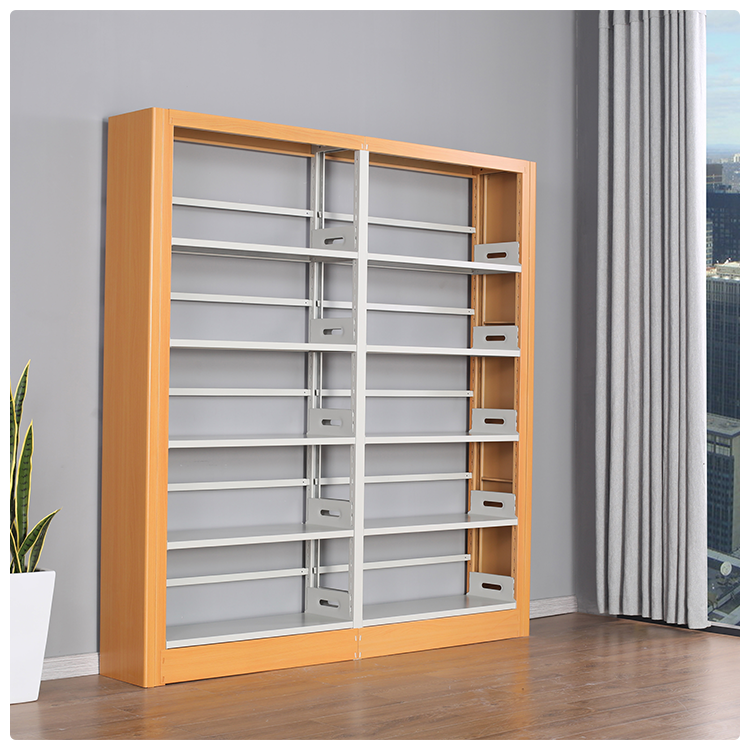 Heavy Duty Freestanding Steel-Wood Book Shelves for Hospital & Apartment Use-Modern Metal Storage Racks with Space Saving Design