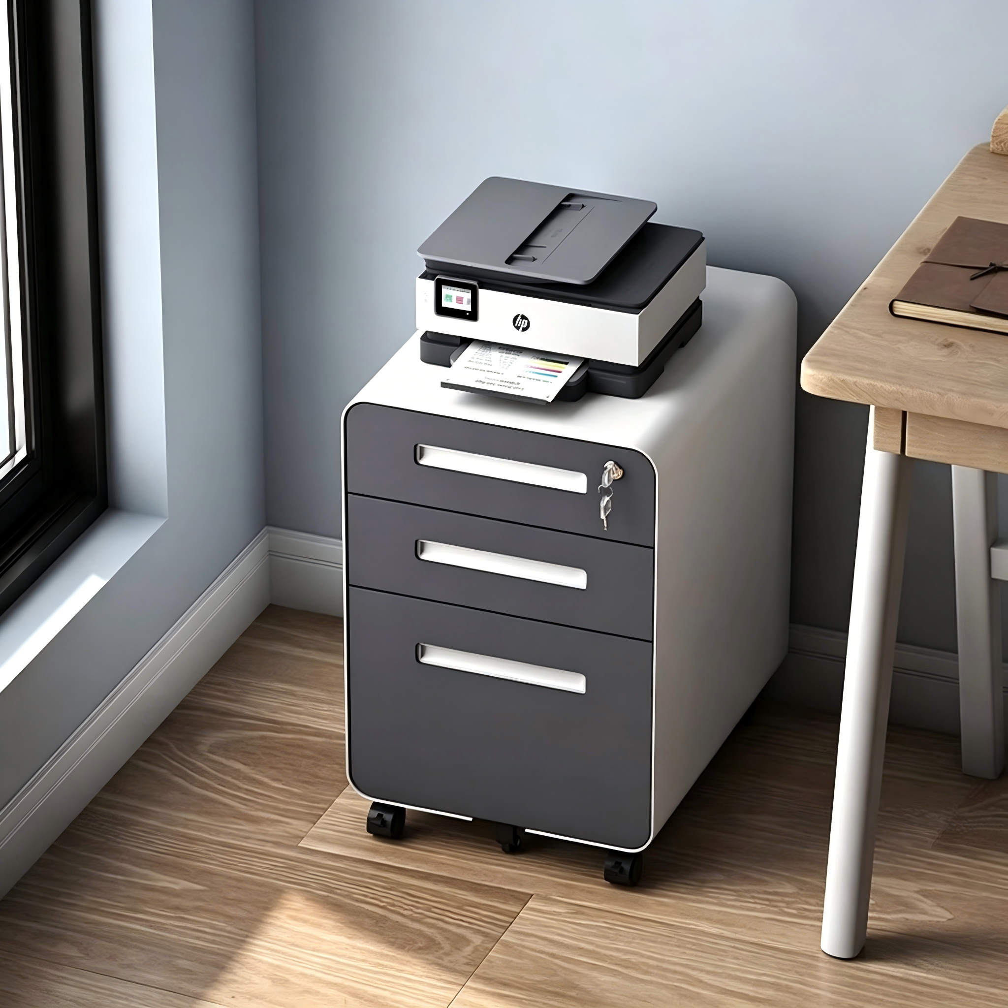 Lockable Metal Mobile Pedestal Metal Assembly Activity Cabinet Steel Mobile Pedestal Cabinet Rolling Storage Cabinet with Wheels
