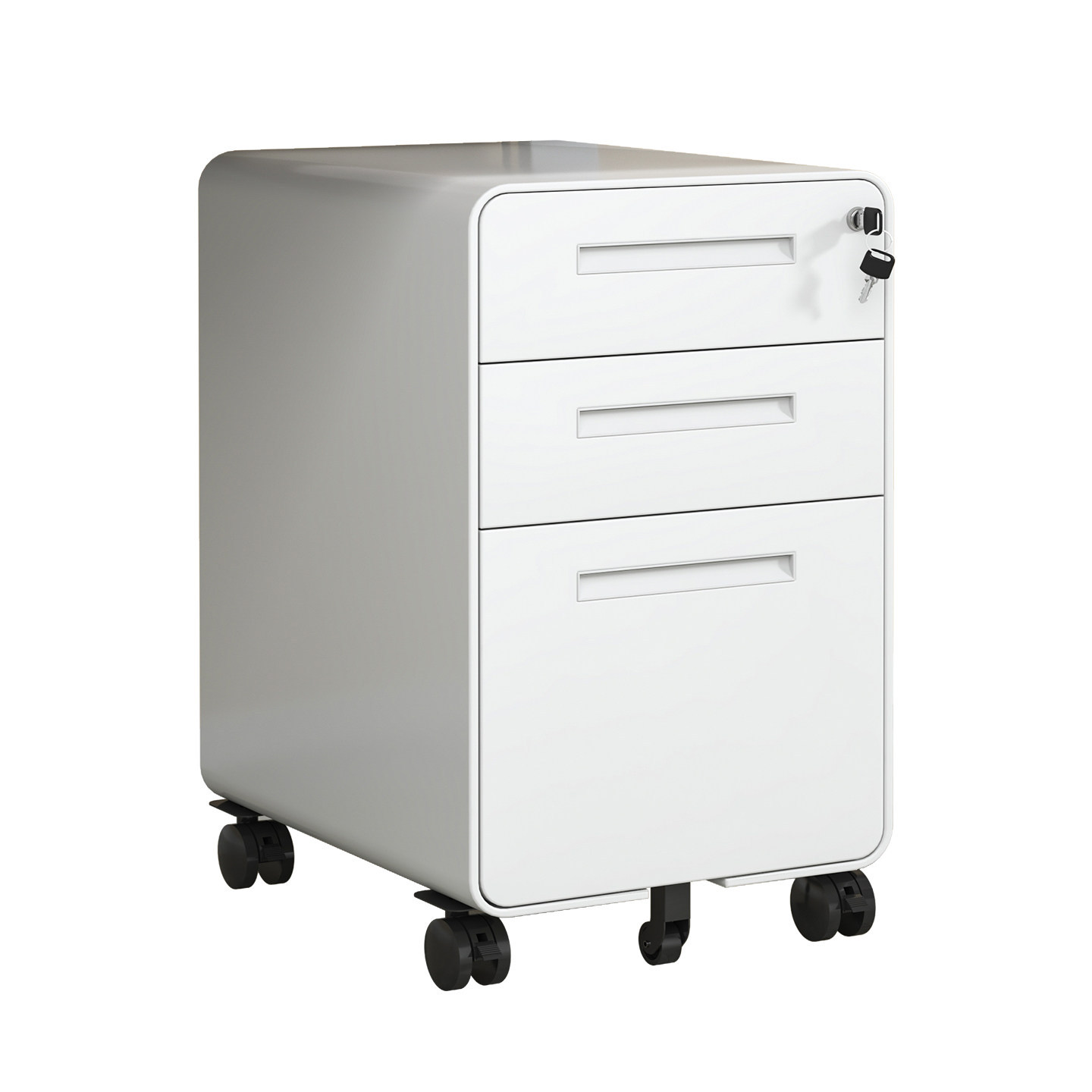 School Office Use Mobile Filing Cabinet Under Desk Metal Filing Cabinet Movable 3 File Drawers Cabinet Steel Mobile Pedestal