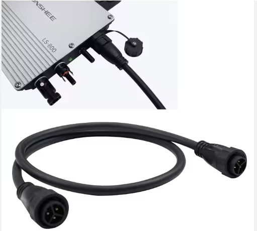 800-watt Solar Micro-inverter IP67 Waterproof IEC CE Certified Balcony Micro-inverter M25 Three-core Plug and Socket Accessory