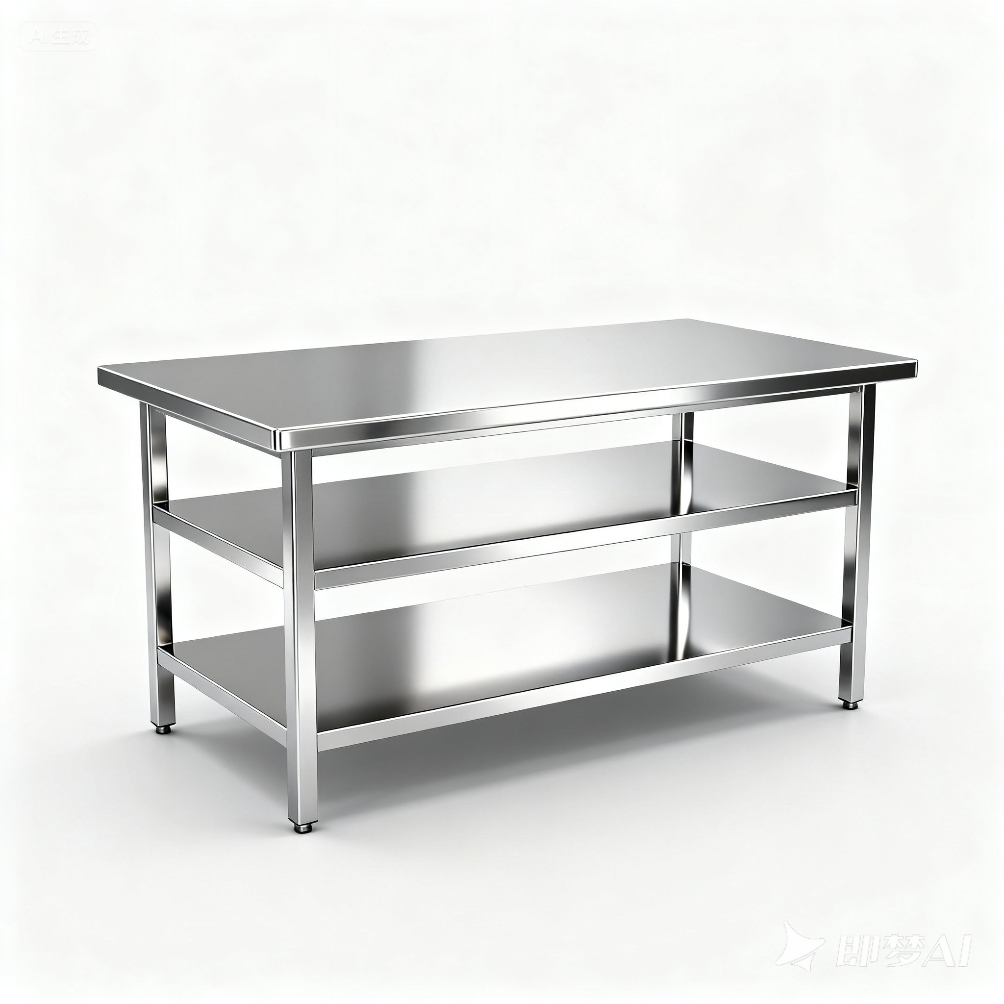 Modern Stainless Steel Polished Surface Work Table Commercial Kitchen Customized Restaurant Food Preparation Workstation 100kg