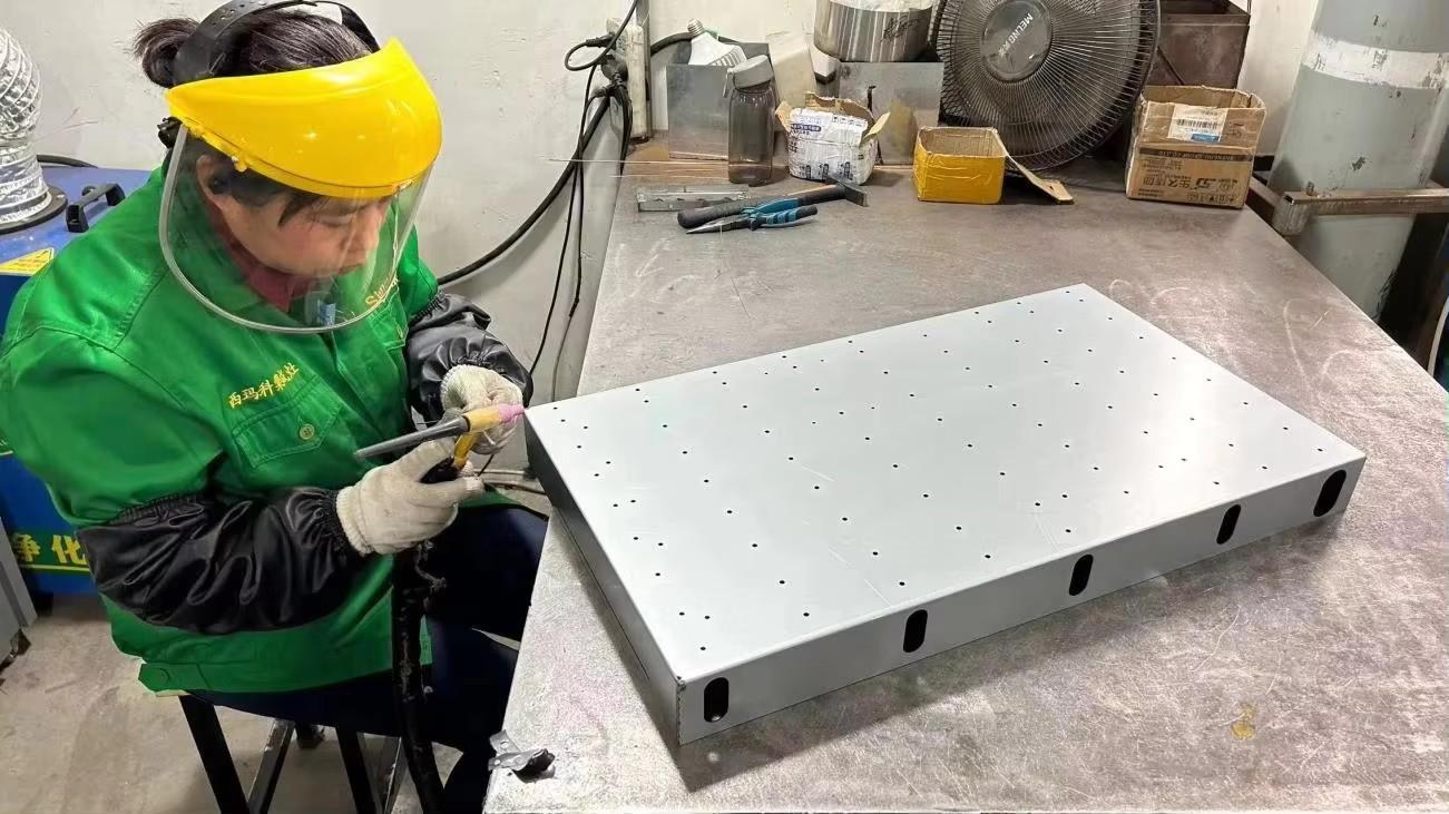 Welding process for solar panel frames and structural components