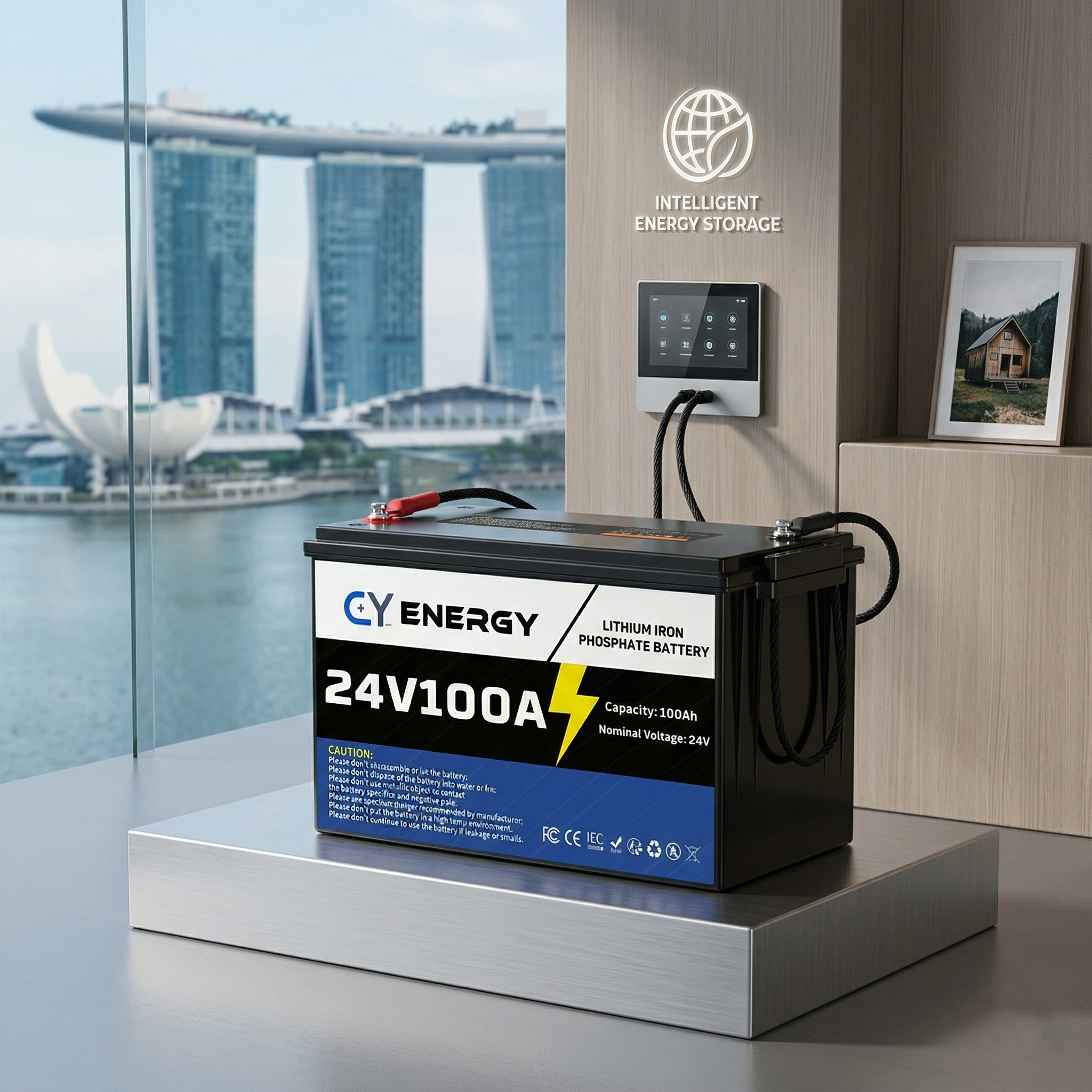 US EU Stock 25.6V 100Ah LiFePO4 Battery 4P2S Expansion 2560Wh 4000-Cycle RV/Camper Solar Marine Overland/Van Off-Grid CE