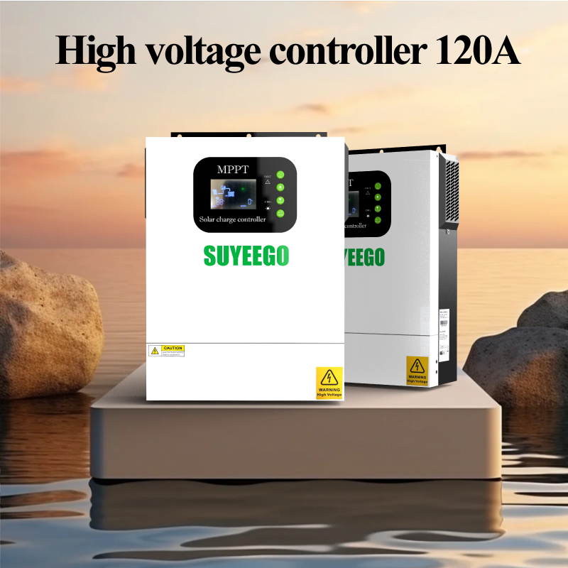 SUYEEGO 120A PV 500V 6500W Built-in Wifi Communication Port Input 18A 48V MPPT Solar Charge Controller with ON/OFF Button
