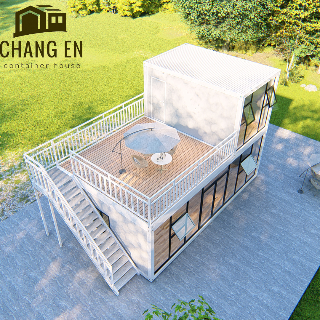 JHCE2 Luxury Mobile House Low Cost 2-Story Flat Pack Modular Trailer Stackable Expandable Modified Studio Living Container