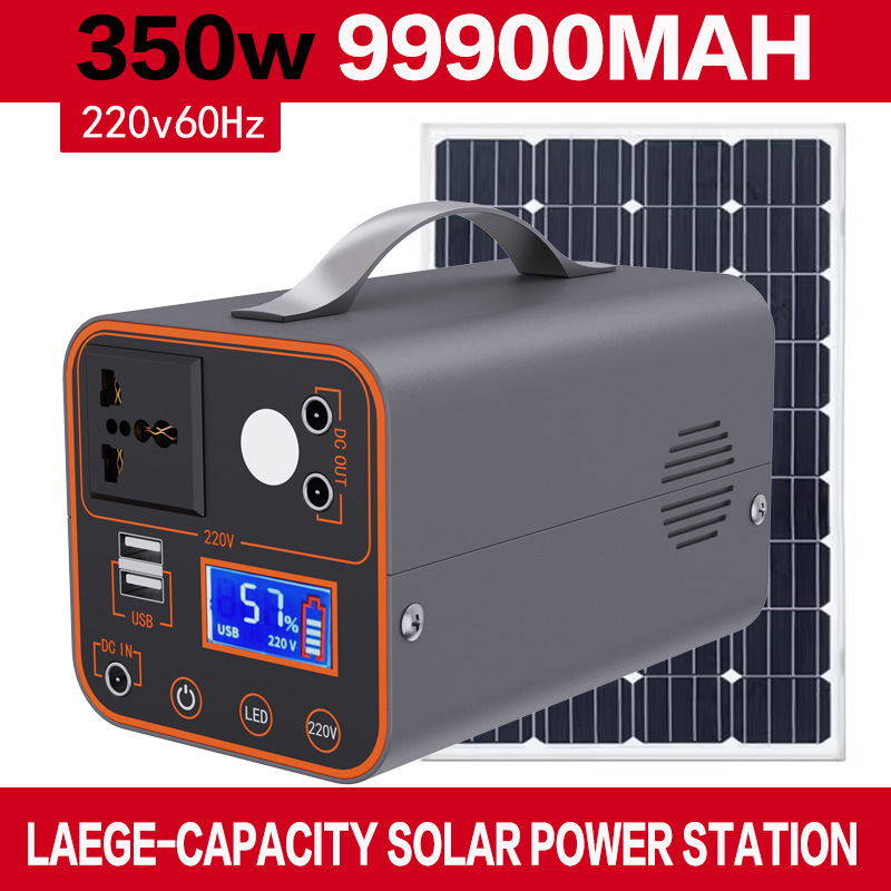 Outdoor Solar Light Panel LiFePO4 Universal Plug PWM Controller Mobile Power 200W Portable Stall Battery Car Backup Start