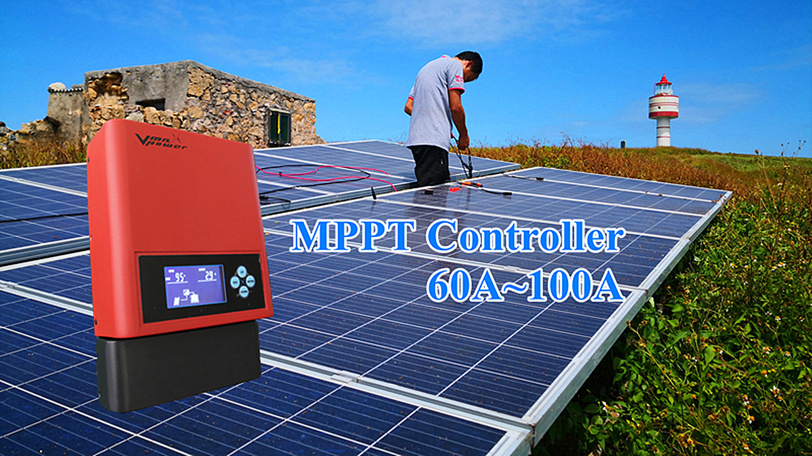 DC 12V/24V/36V/48V MPPT 40A/60A/80A/100A/120A Optional MPPT Solar Charge Controller 60A for Solar Power System