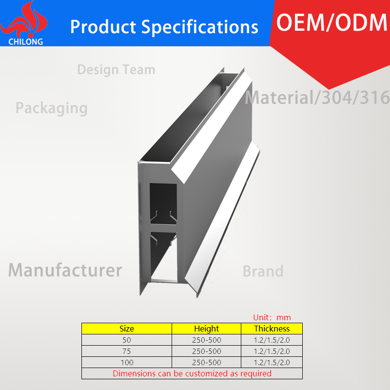 High Cost-Performance Ratio Rust-Resistant and Wear-Resistant Stainless Steel Kick Plates Wall Base for Factory Workshops