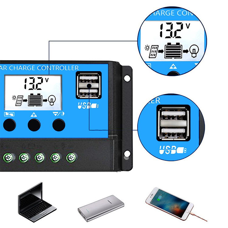 Cheap 12v 10A 20A 30A 40A 50A 60A Pwm Solar Inverter Charge Controller