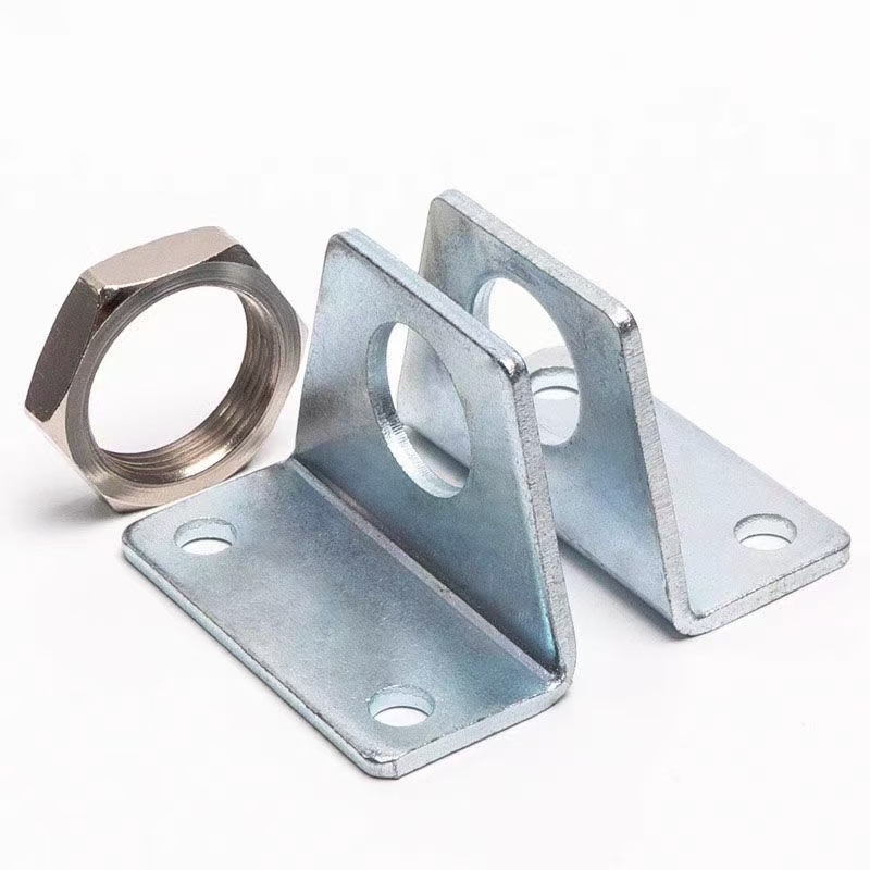 Industrial Metal Angle Strut Channel Base Plate with Triangle Bracket Floor Mounting MEP Support Systems
