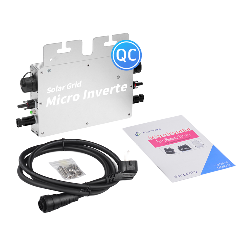 SSE-600W Grid Solar System Balcony Smart Grid Microinverter Single Phase WIFI Mobile APP AC Power Plant 91% Efficiency 20-50V