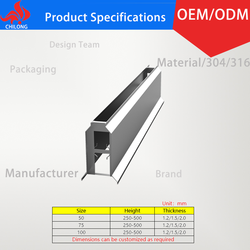 High Cost-Performance Ratio Rust-Resistant and Wear-Resistant Stainless Steel Kick Plates Wall Base for Factory Workshops