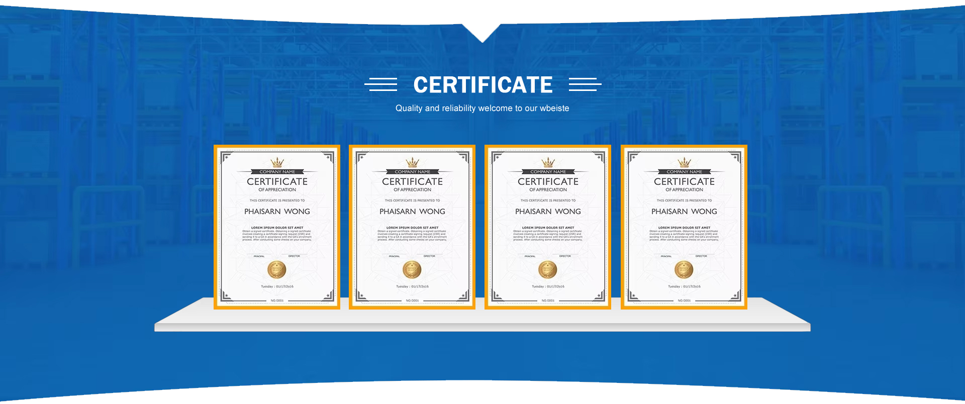 Quality Certificate 1