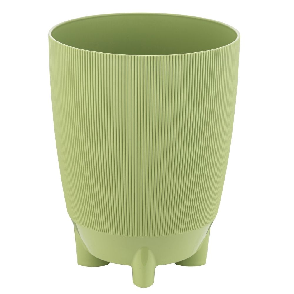 Luna 18 Tall Modern Eco-Friendly Recycled PET Plastic Flowerpot Tray Weather Resistant Stackable Indoor/Outdoor Garden Patio