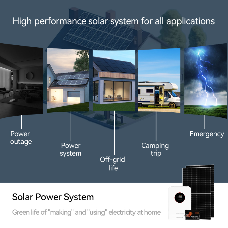 New Complete Set Solar Energy System Hybrid Solar System 1kw 2kw 3kw 5kw 8kw 10kw Off Grid Solar Power System for Home Use