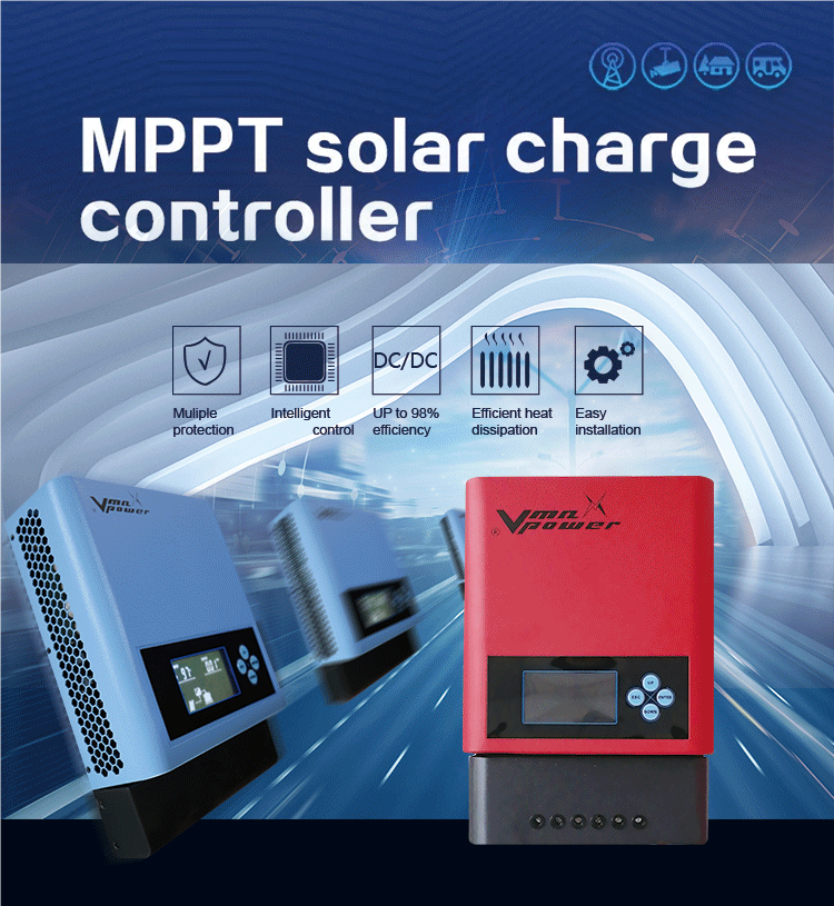 DC 12V/24V/36V/48V MPPT 40A/60A/80A/100A/120A Optional MPPT Solar Charge Controller 60A for Solar Power System