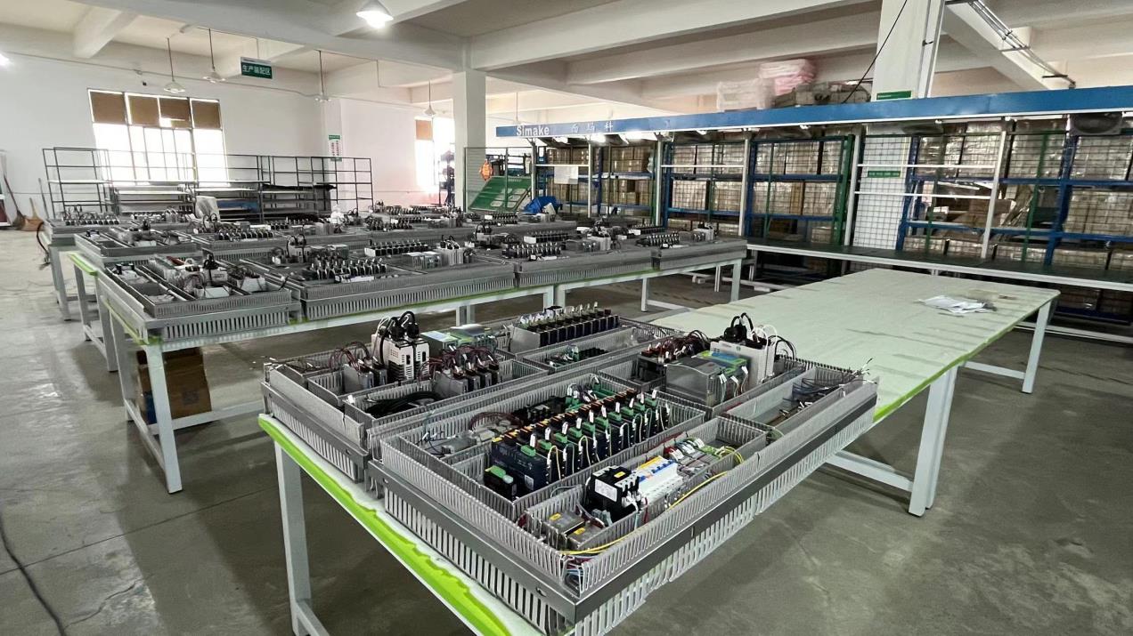 Solar module assembly line at Luzz Solar manufacturing plant