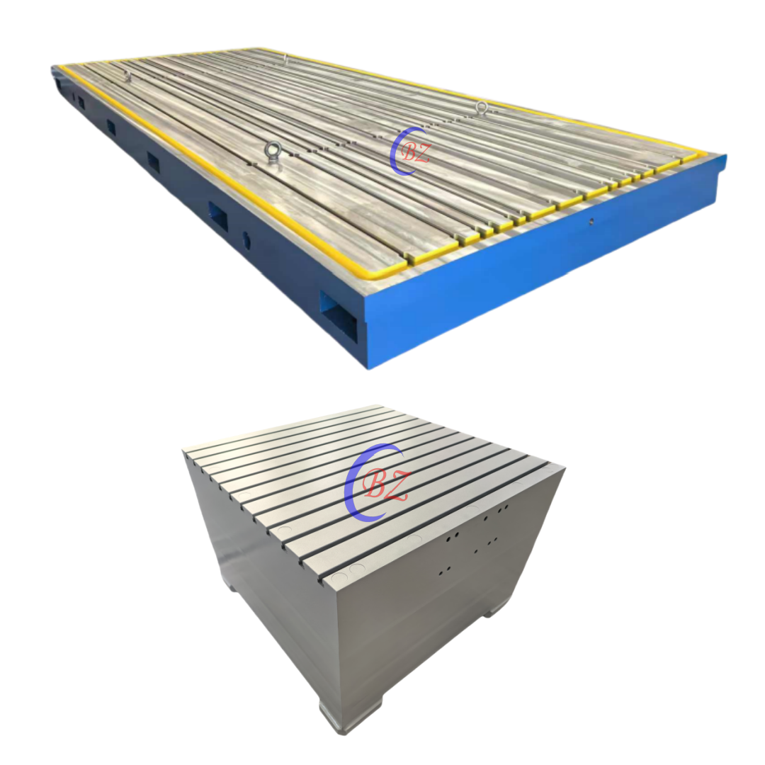 BZC Cast Iron Surface Plate Platform Lapping Surface T Slot Base High Precision 0.05 Accuracy Multi-Purpose Durable Industrial