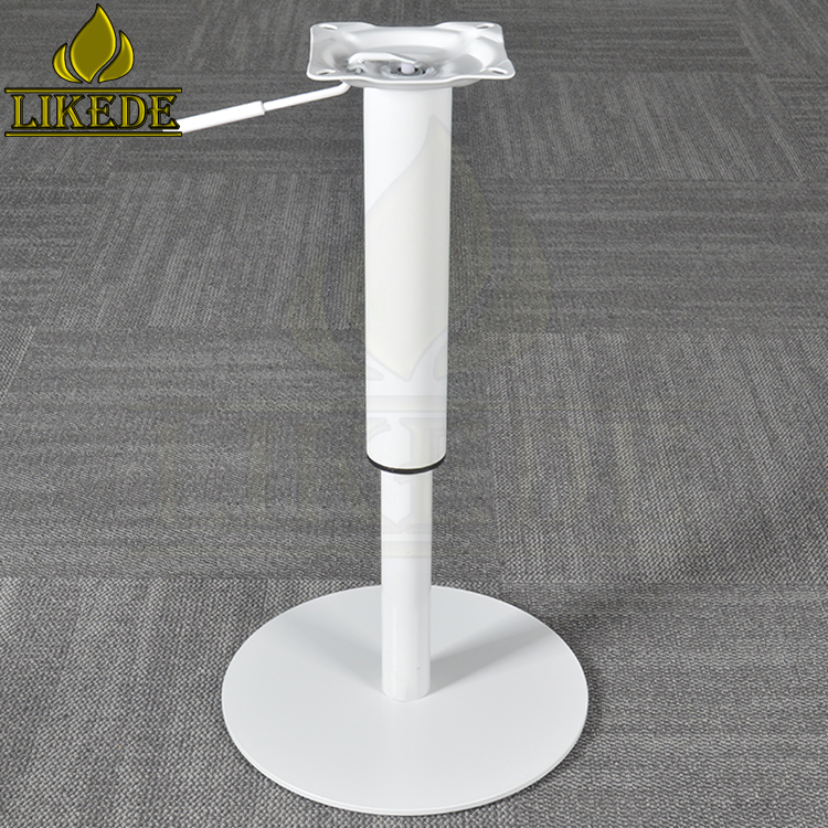 White Coated Pedestal for Industrial Table Height Adjustable Swivel Base for Warehouse School Labs Living Room Workshop