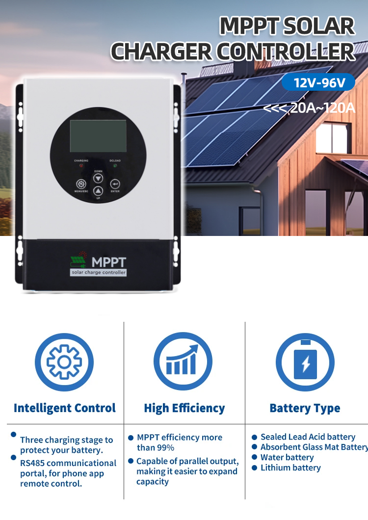 12v 24v 48v 96v 40a 50a 60a 80a 100a 120a MPPT Solar Panel Regulator MAX PV 175V 230V MPPT Solar Charge Controller