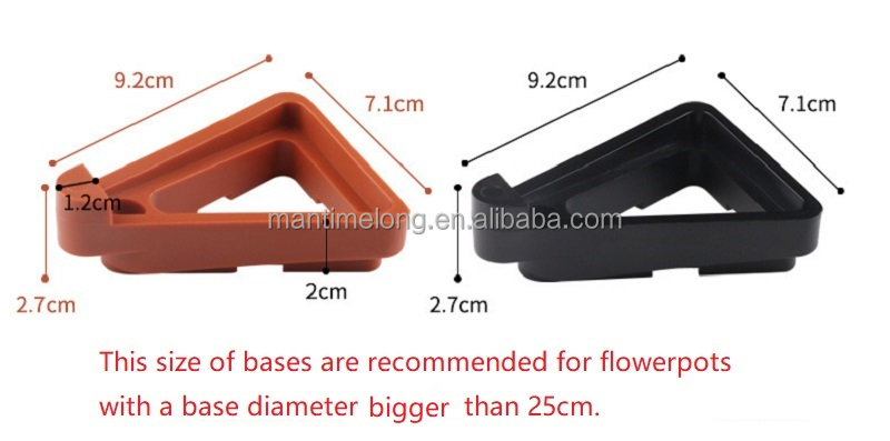 Stackable Plastic Triangular Flowerpot Base