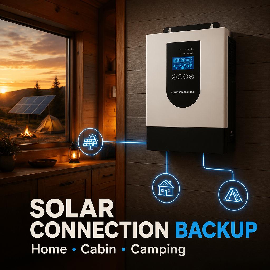 All In One Solar Inverter Pure Sine Wave MPPT Hybrid Solar Charger Inverter For Small Home Lighting &amp; Portable Power Use