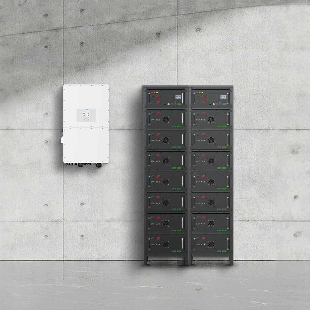 Sunark Long Cycle Life Rack Mount Pack 20kWh 45kWh High Voltage Lifepo4 Battery off Grid IP65 Protection Safety First