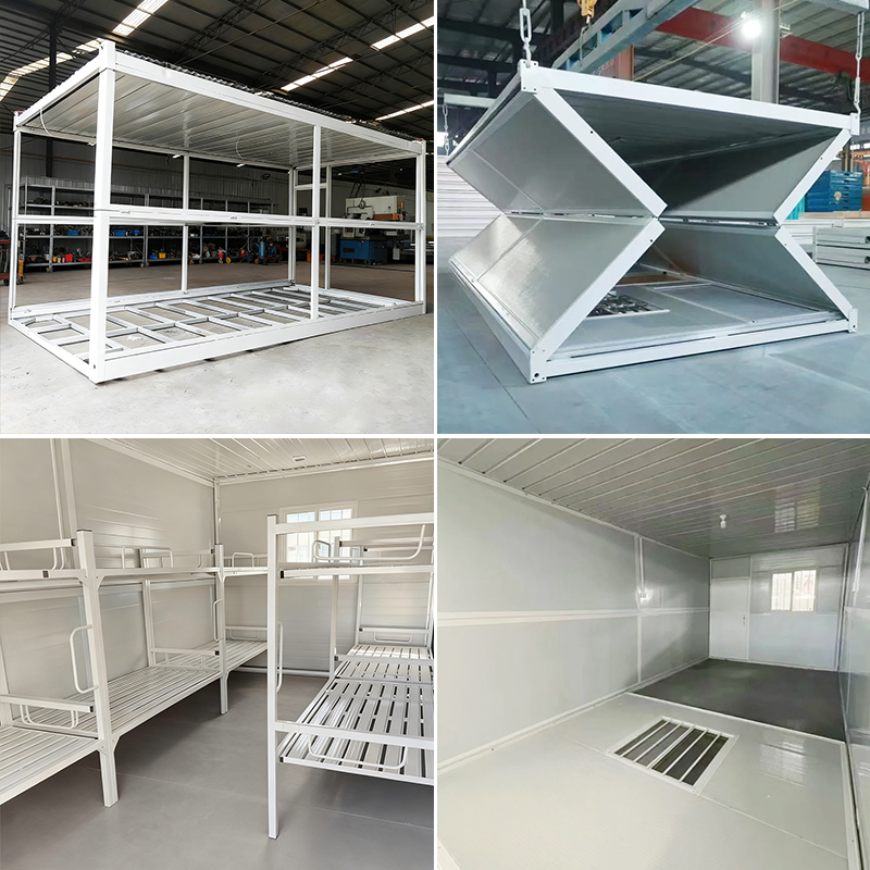 Flat Pack Foldable House Stackable Collapsible Container Shipping Cost Saving Foldable Home