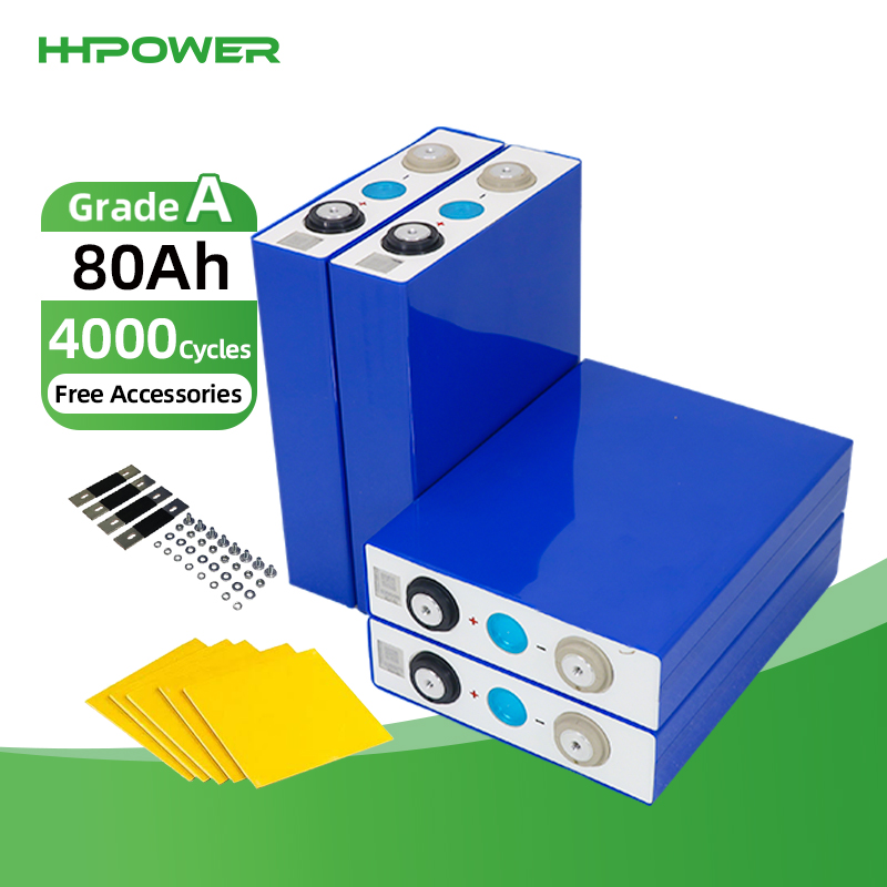 3.2V 80Ah Lifepo4 Cell Rechargeable Prismatic Lithium Battery Cell for Solar Energy Storage Pack RV EV Boat Power