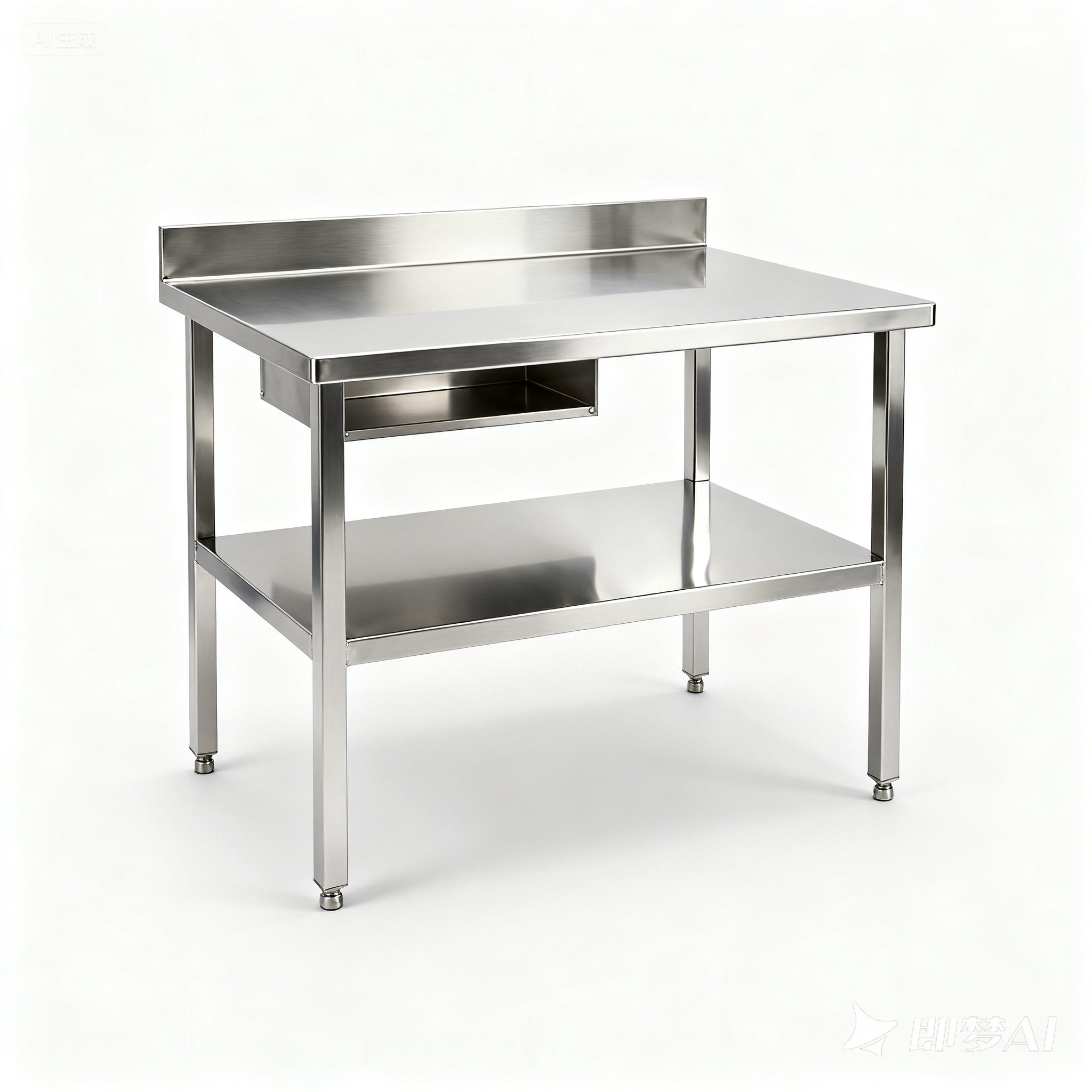 Modern Stainless Steel Polished Surface Work Table Commercial Kitchen Customized Restaurant Food Preparation Workstation 100kg