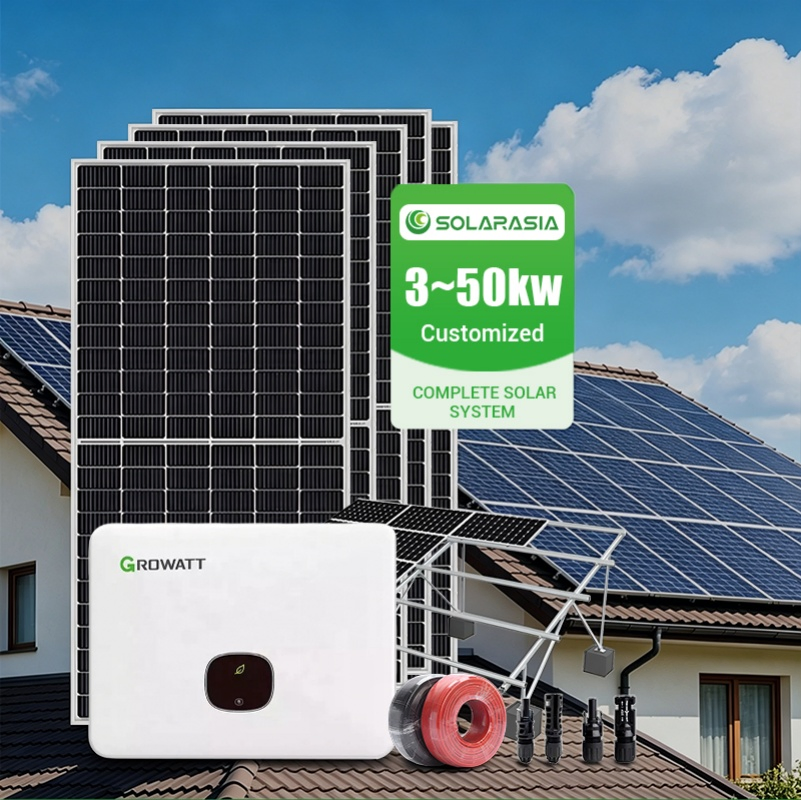 Grid Tied Solar Power System 5kw 10kw 20kw 30kw 50kw All in One on Grid Solar System for Residential Use