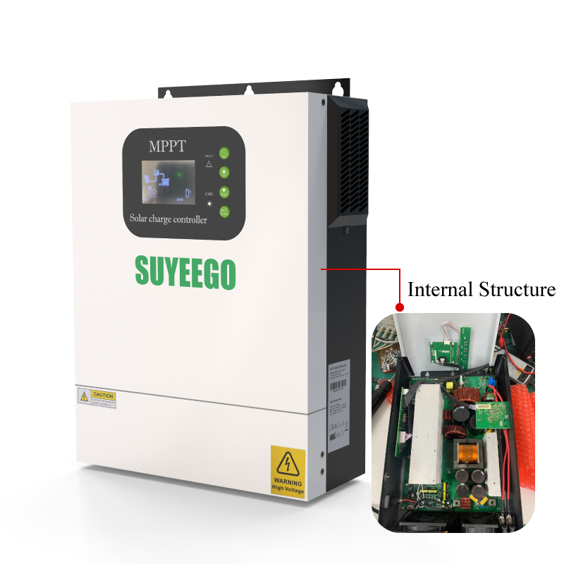 SUYEEGO 120A PV 500V 6500W Built-in Wifi Communication Port Input 18A 48V MPPT Solar Charge Controller with ON/OFF Button