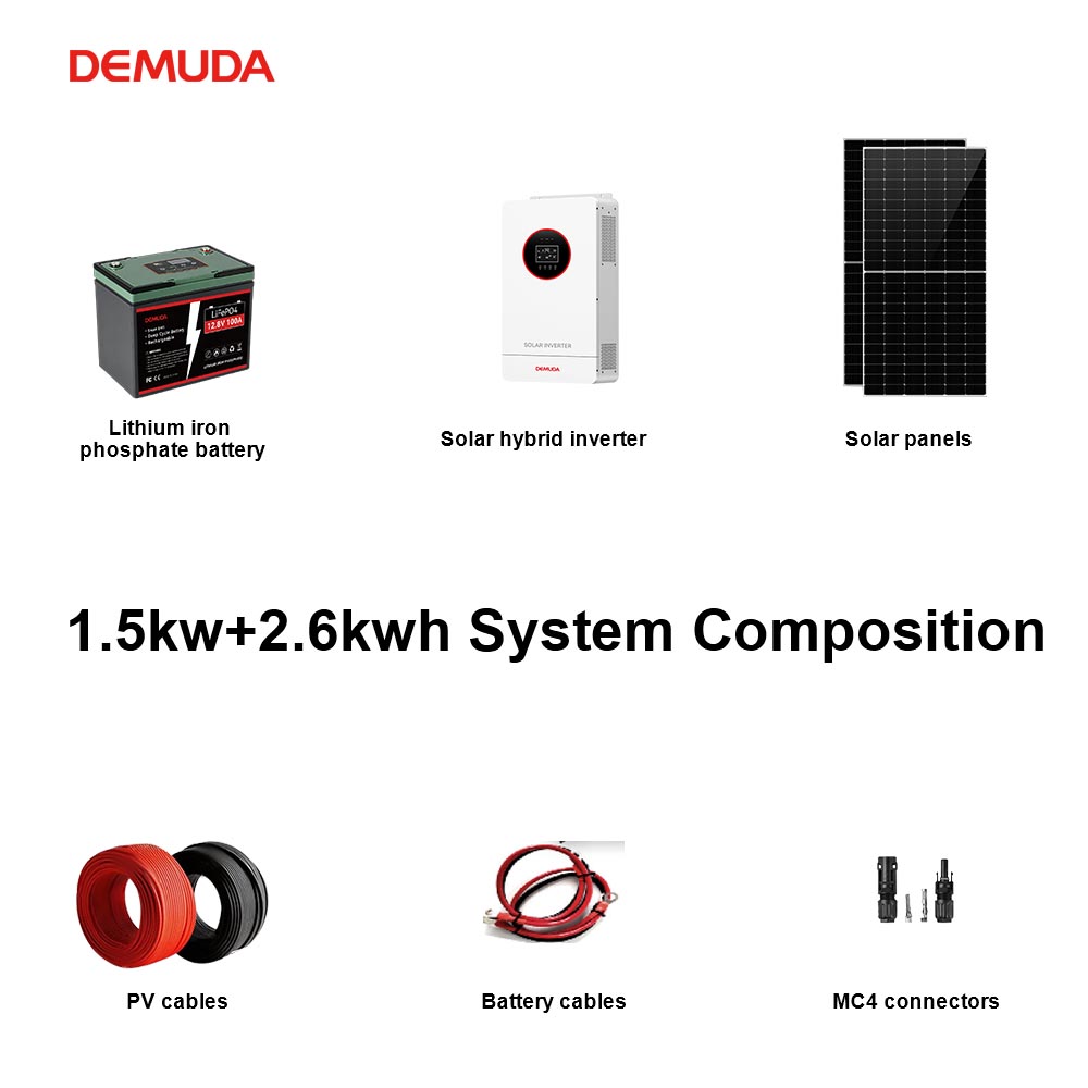 New Complete Set Solar Energy System Hybrid Solar System 1kw 2kw 3kw 5kw 8kw 10kw Off Grid Solar Power System for Home Use