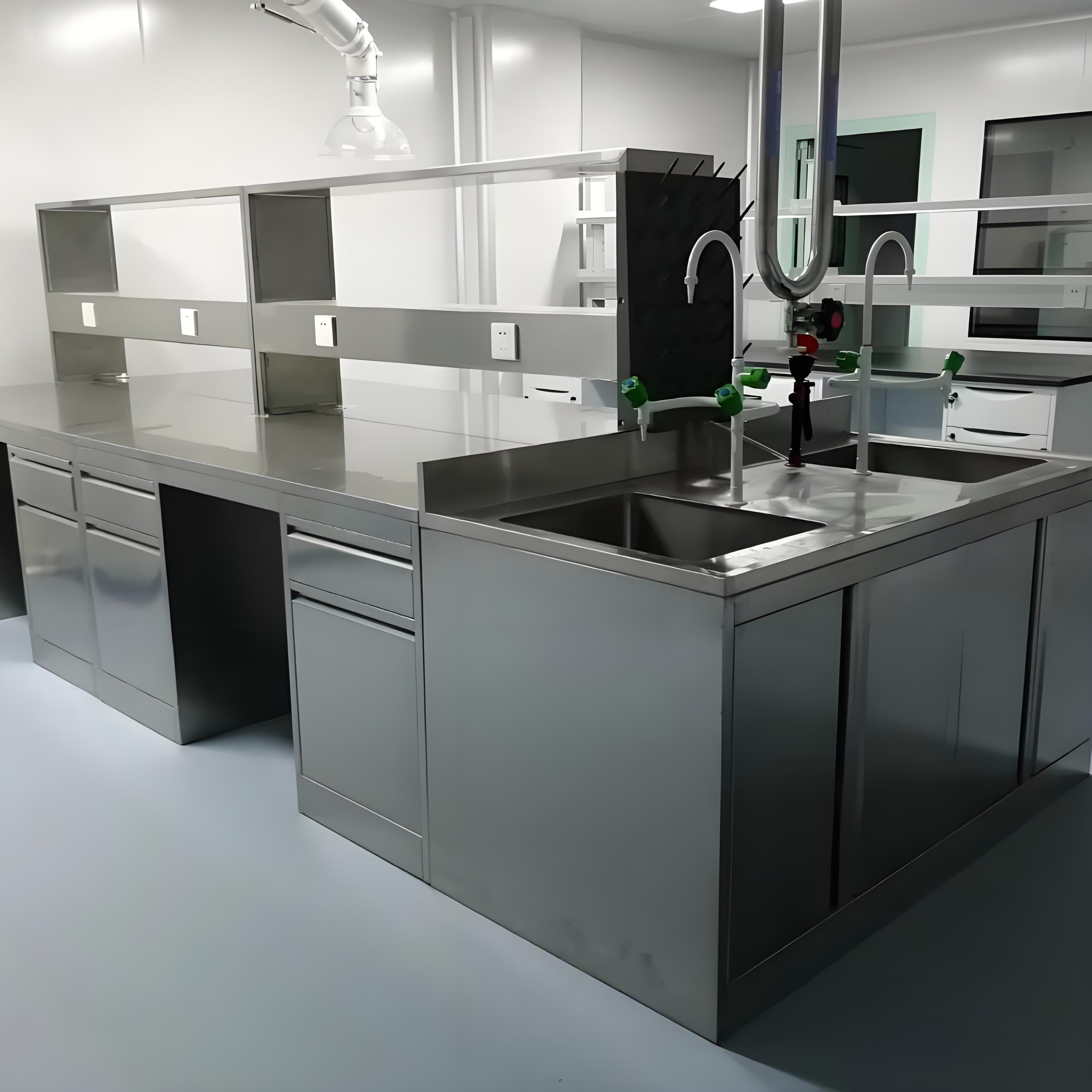 Factory High-quality 304 Stainless Steel Lab Bench Laboratory Customizable Experimental Workbench For Cleanroom