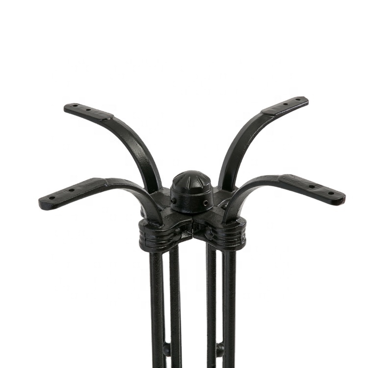 WEKIS Crank Table Base Black Dinning Large Cross Frame Round Pedestal Coffee Industrial Cast Iron Restaurant Metal Table Bases