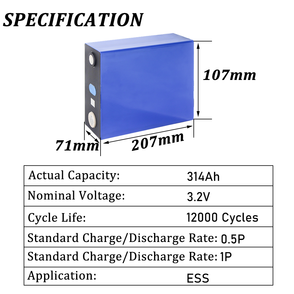 EU Stock Gotion 314ah Higee 314ah Lifepo4 Cornex 314ah Battery Cell Grade A With 12000 Cycle Cell For Solar Battery Storage
