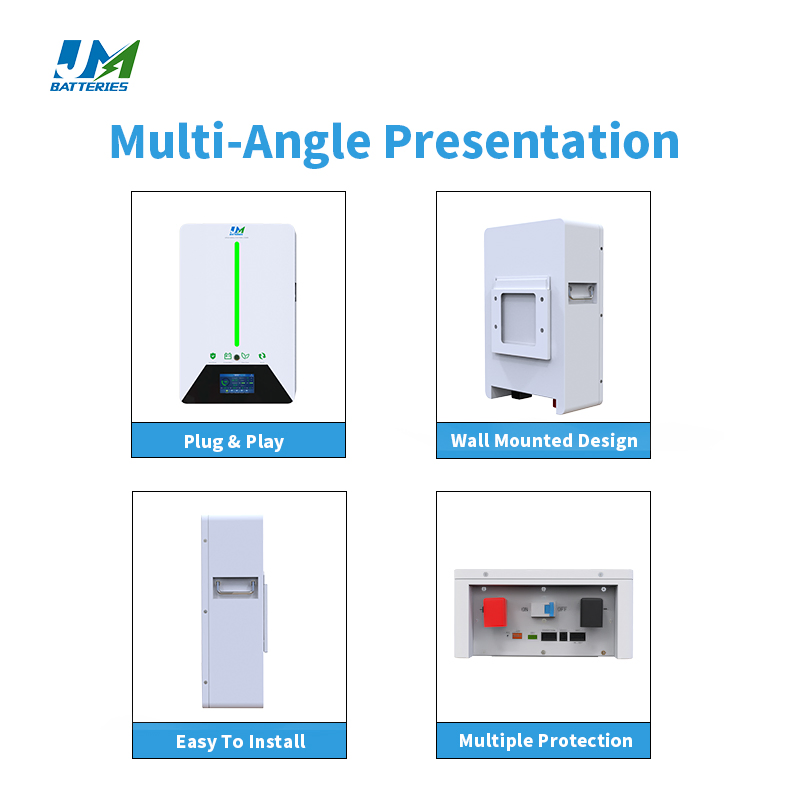 Jm Wall-Mounted Promotional 25.6V 100ah 2.56kwh Residential Energy Storage System Lithium Iron Phosphate Battery LiFePO4