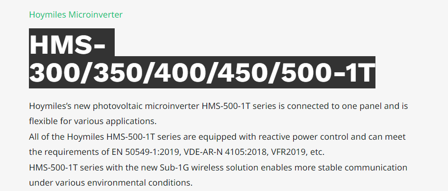 In Stock Promotion hoymiles Microinverter HMS 300w 350w 400w 450w 500w Micro Inverter Inversor Onduleur Single Phase Home