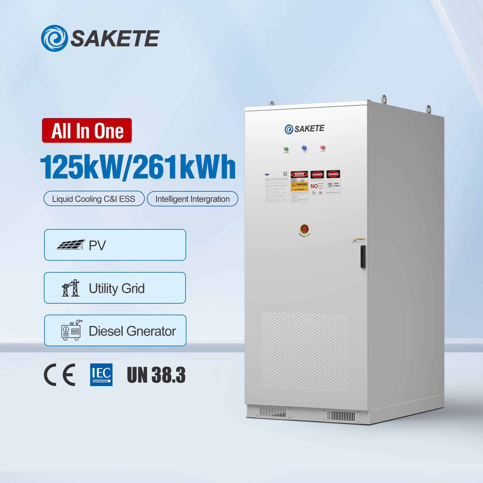 Custom ESS 215kWh 261kWh 1MWh 20ft 40ft Lifepo4 Battery 500kw Cabinet Commercial Solar Energy System Container for Hospital