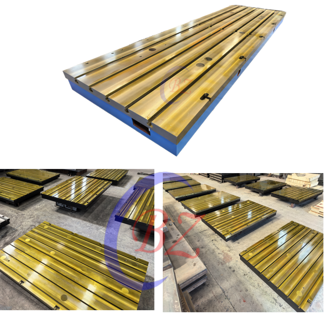 BZC Cast Iron Surface Plate Platform Lapping Surface T Slot Base High Precision 0.05 Accuracy Multi-Purpose Durable Industrial