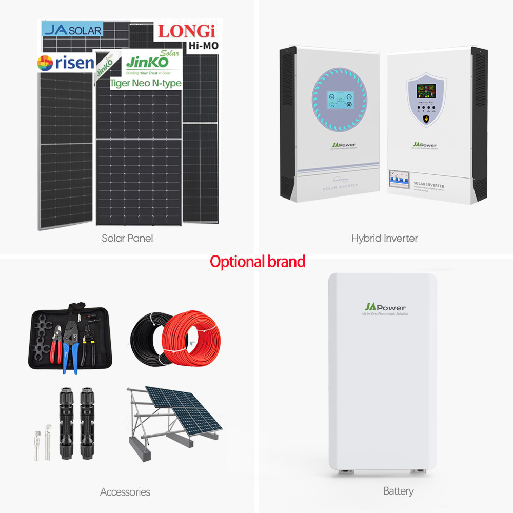 Complete Set Solar System Off Grid 10kw Solar Power System Solar Panels Hybrid Off Grid Solar System Complete Kit for Home Use