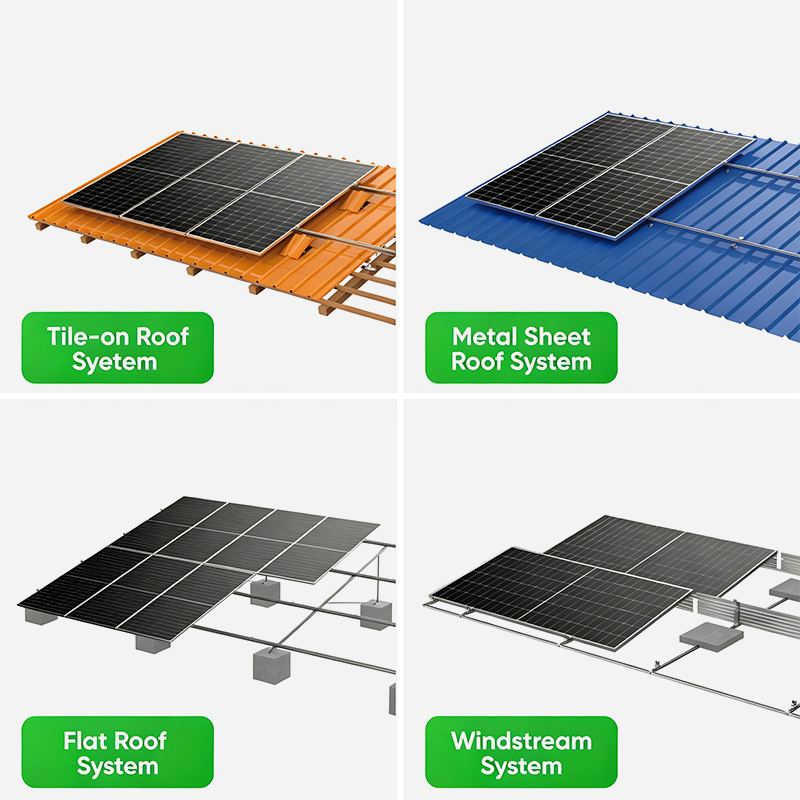 Grid Tied Solar Power System 5kw 10kw 20kw 30kw 50kw All in One on Grid Solar System for Residential Use