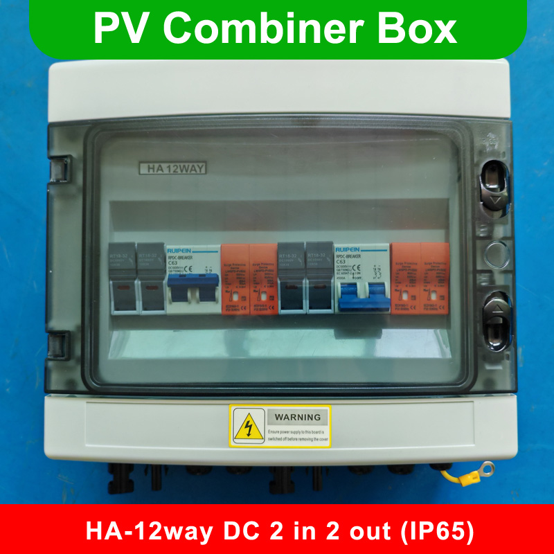 HA12way DC1000V PV Combiner Box Wall-Mounted Installation 2-in-2-Out Photovoltaic Grid Off-Grid System IP65 for Solar
