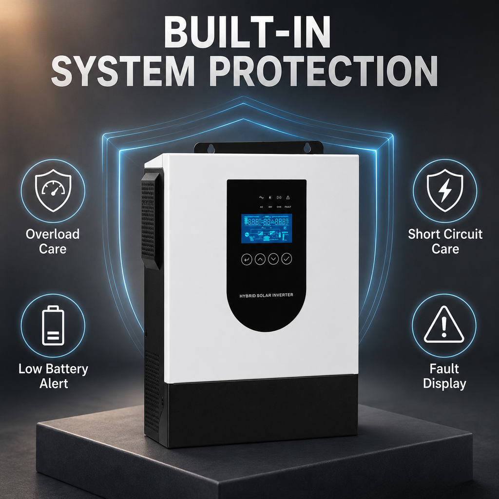 All In One Solar Inverter Pure Sine Wave MPPT Hybrid Solar Charger Inverter For Small Home Lighting &amp; Portable Power Use