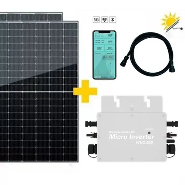 Smart Micro Inverter 600W PV Grid Tie MPPT Solar Panel System with Single Output Wifi Enabled Balcony Use 96.5% Efficiency