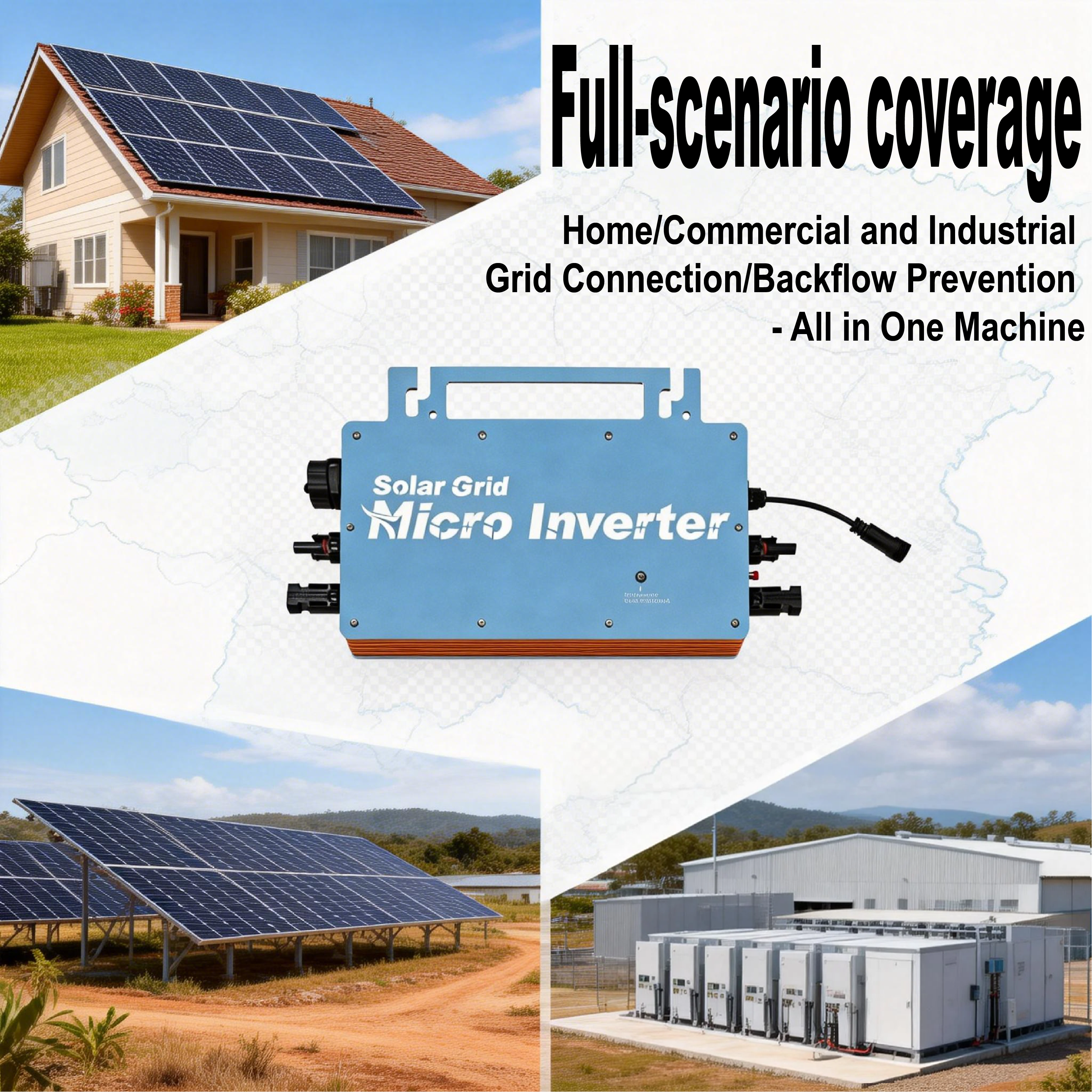 Micro Inverter Mini Anti-Backflow 600W - 2400W Mini Inverter Solar Panel Plug-and-Play Integrated System for Balcony