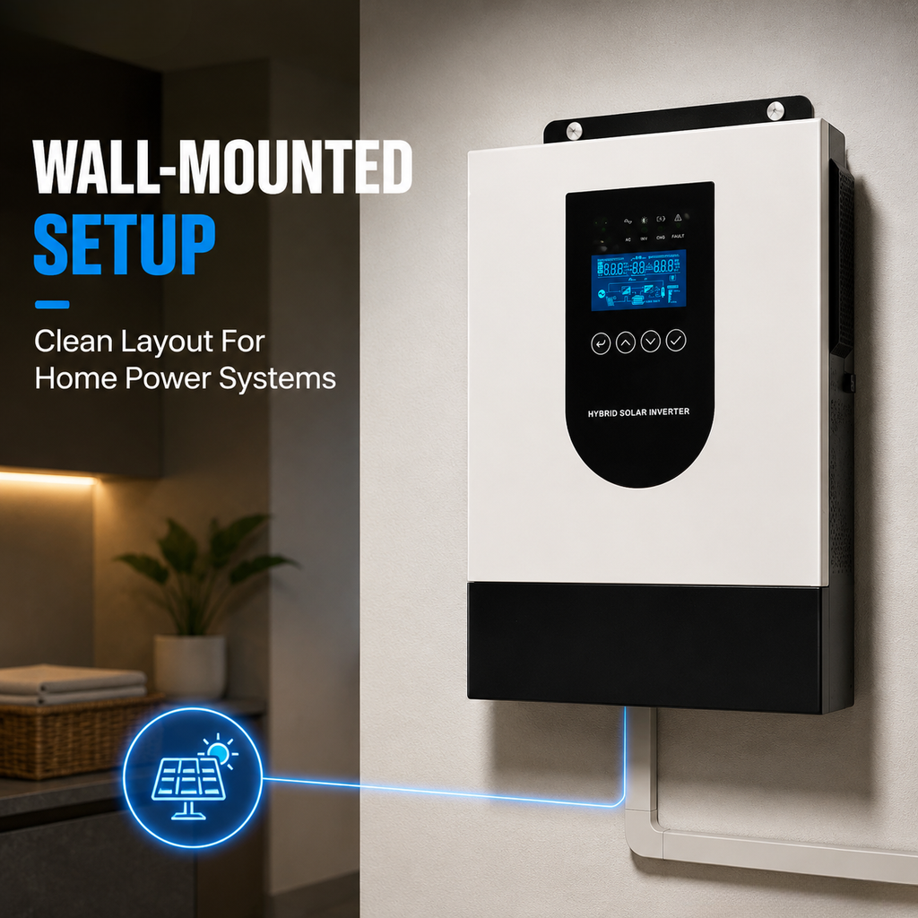 All In One Solar Inverter Pure Sine Wave MPPT Hybrid Solar Charger Inverter For Small Home Lighting &amp; Portable Power Use